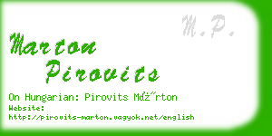 marton pirovits business card